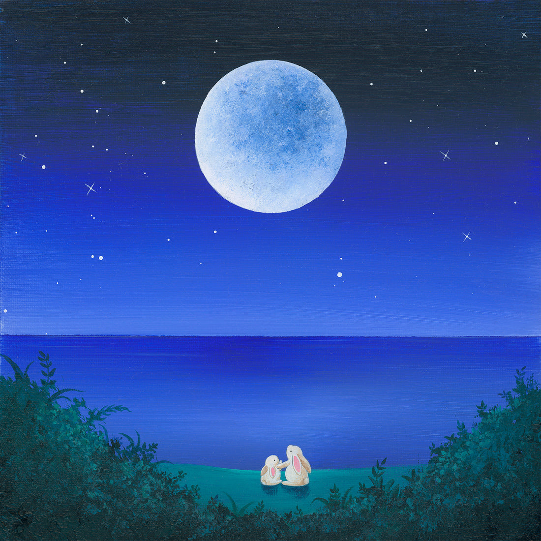 Beautiful Moonlight Acrylic Painting 