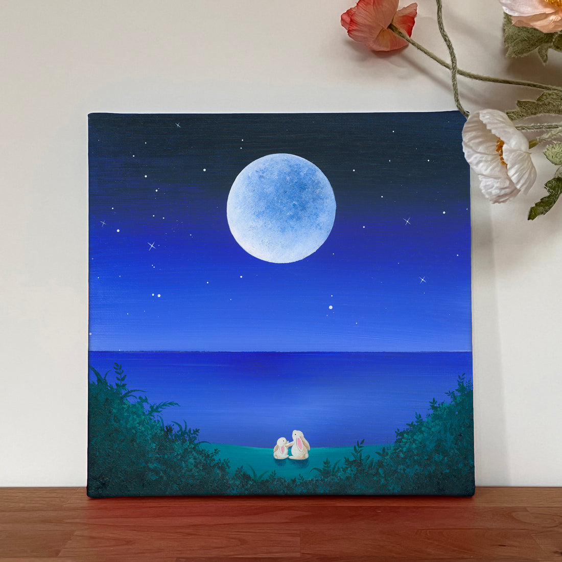 Beautiful Moonlight Acrylic Painting 