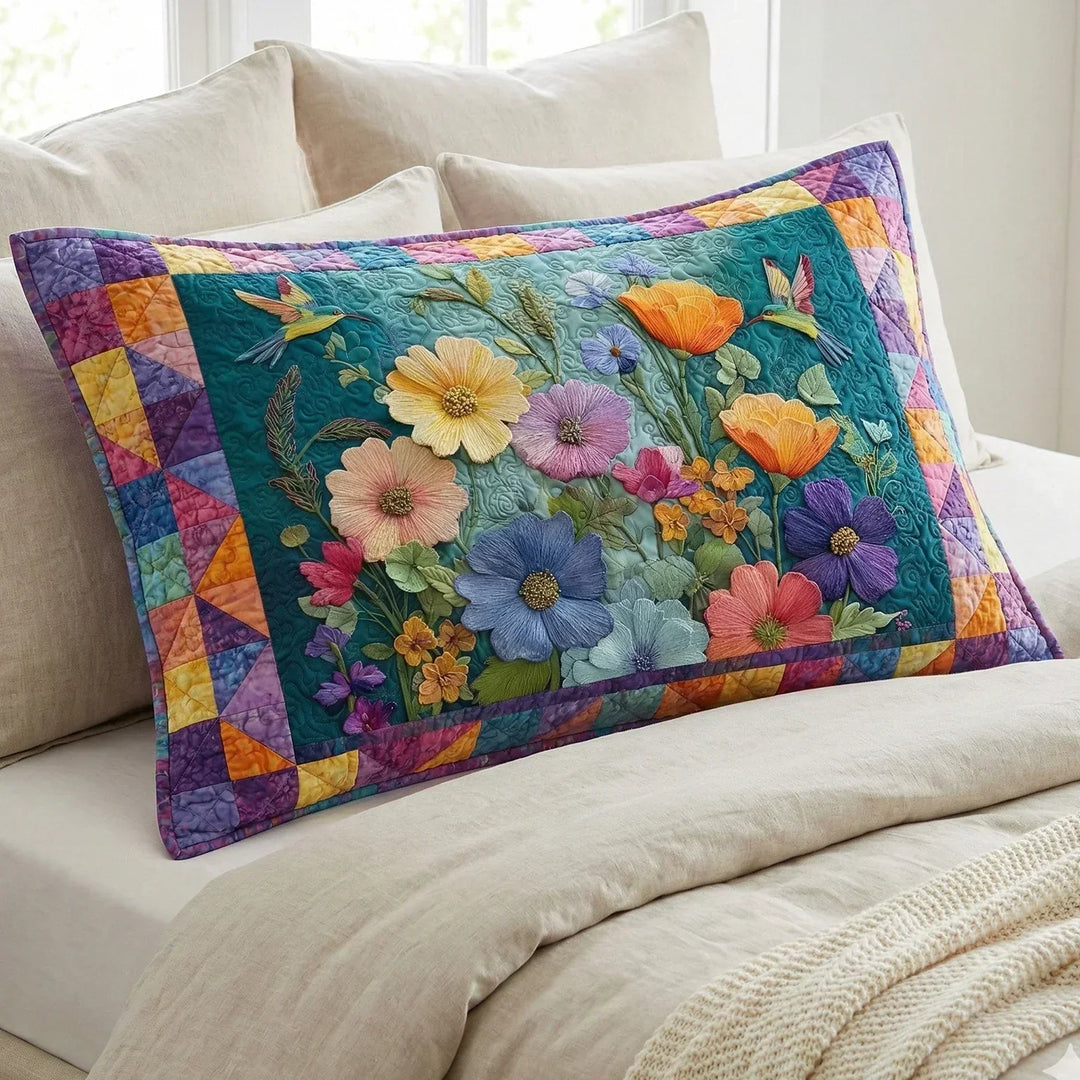 Quilted Pillow Cover - Dream of Soft Petals