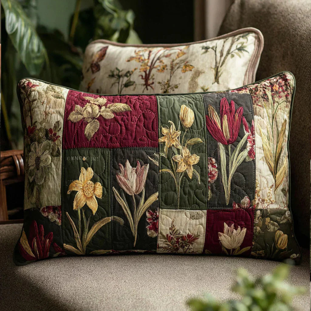 Quilted Pillow Cover - Dreams of Wildflowers