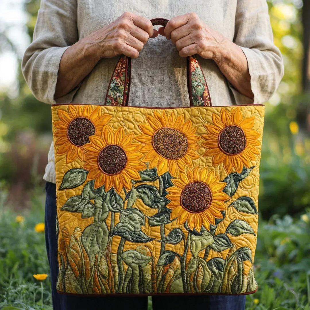 Classic Quilted Tote - Sunflowers