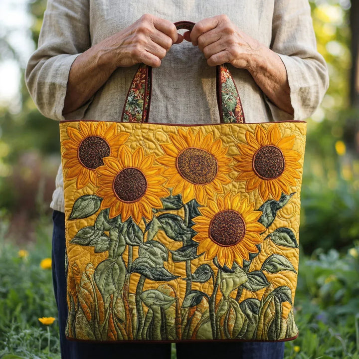 Classic Quilted Tote - Sunflowers